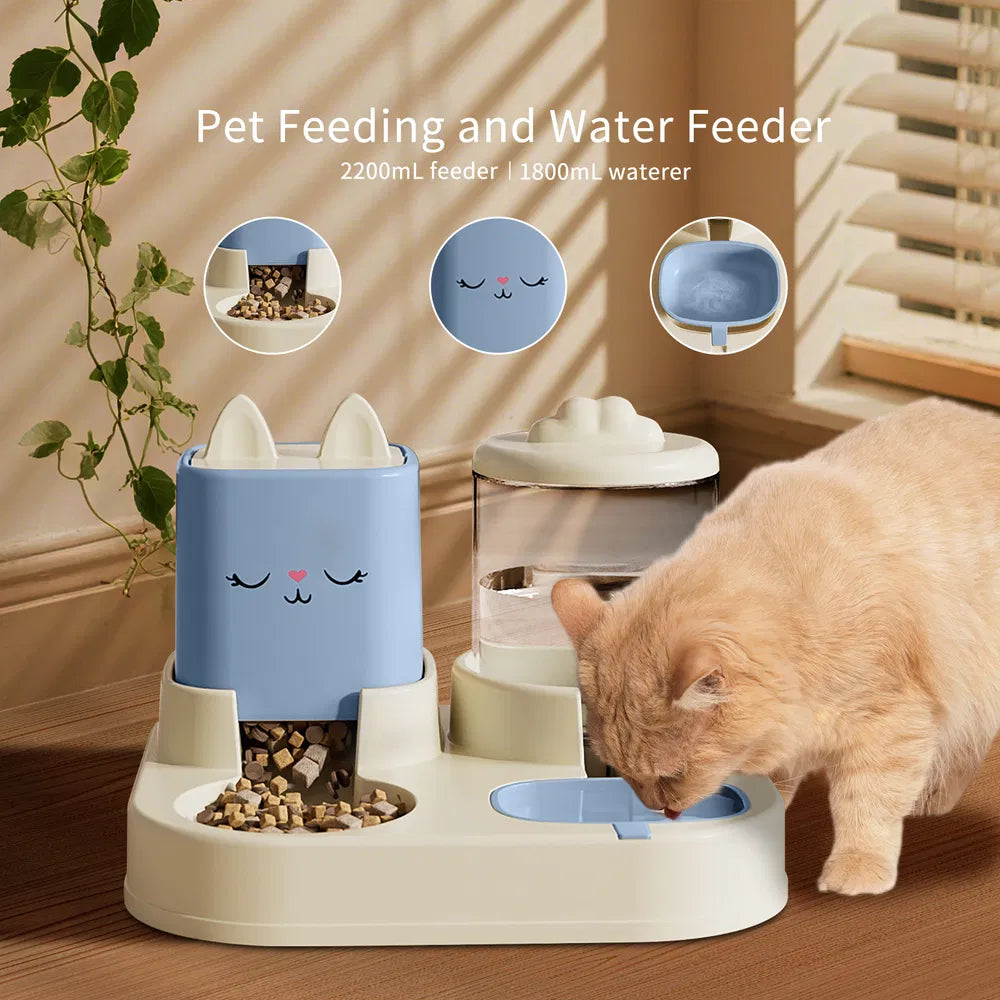 2-in-1 Automatic Pet Feeder & Water Fountain