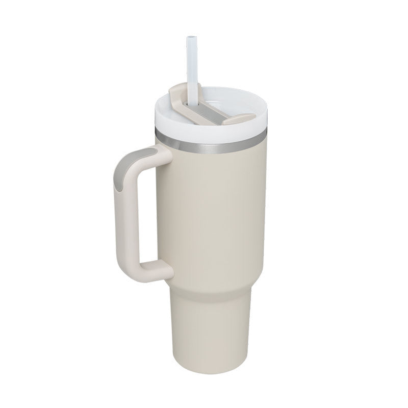 40 Oz Insulated Tumbler with Handle & Straw — Hot & Cold