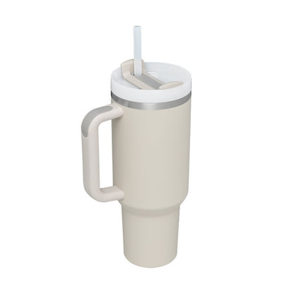40 Oz Insulated Tumbler with Handle & Straw — Hot & Cold