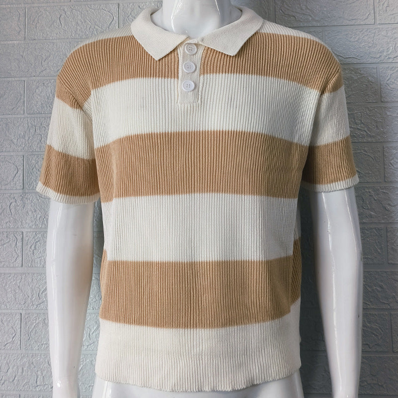 Men's Short Sleeve Lapel Top