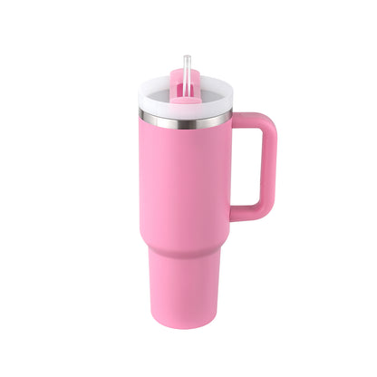 40 Oz Insulated Tumbler with Handle & Straw — Hot & Cold
