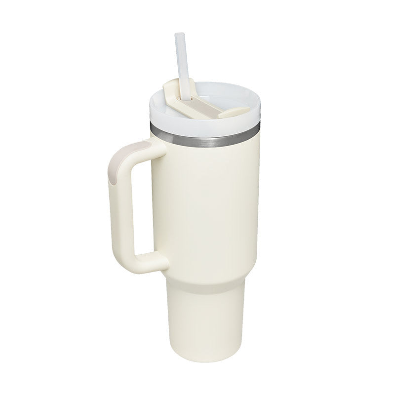 40 Oz Insulated Tumbler with Handle & Straw — Hot & Cold