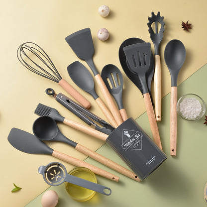 Silicone Kitchenware With Wooden Handle