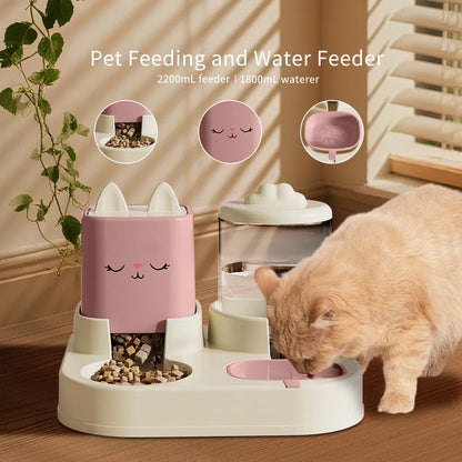 2-in-1 Automatic Pet Feeder & Water Fountain