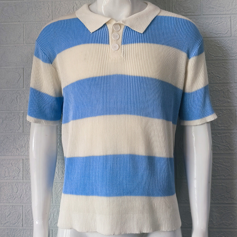 Men's Short Sleeve Lapel Top