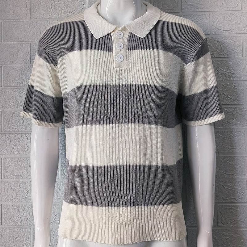 Men's Short Sleeve Lapel Top