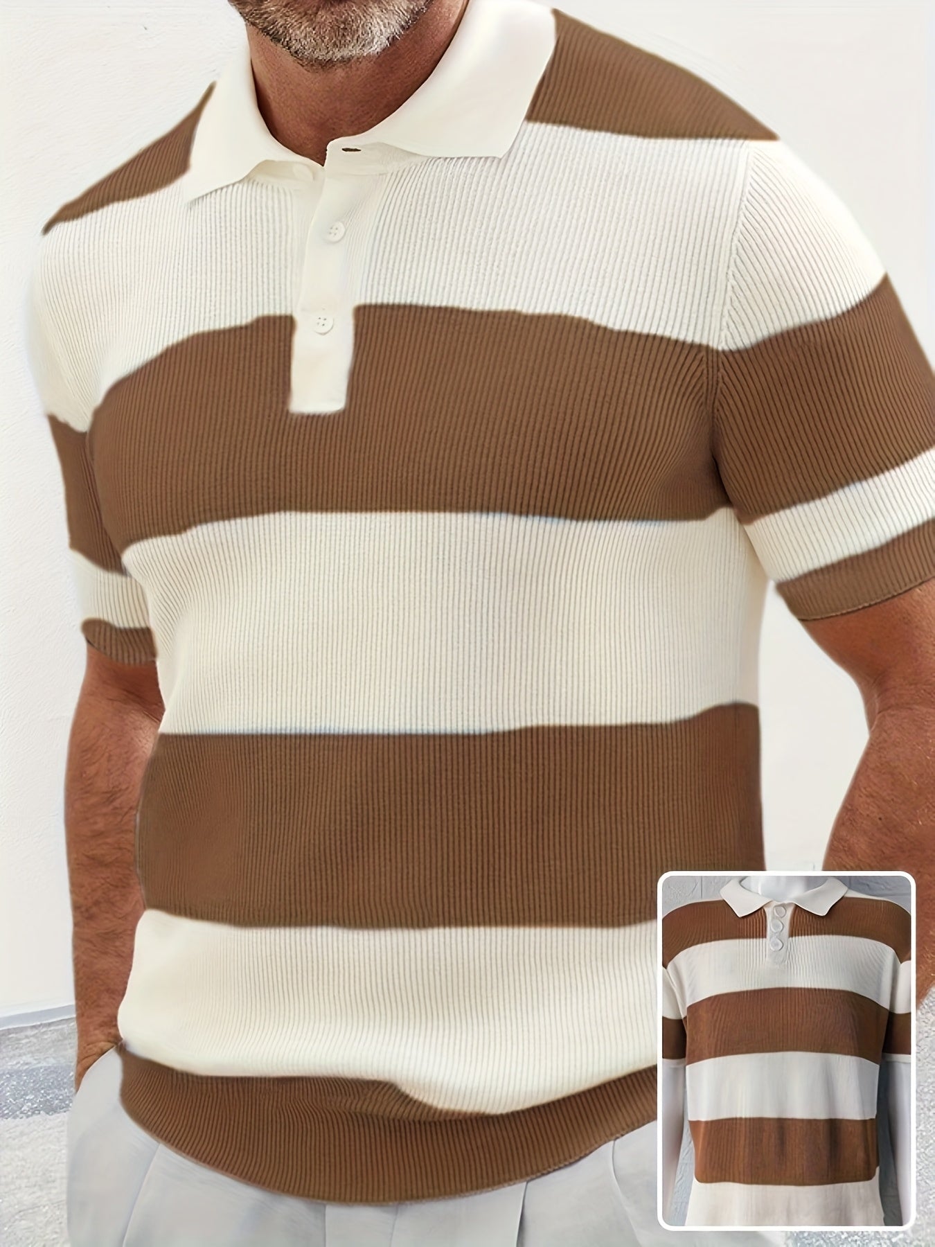 Men's Short Sleeve Lapel Top